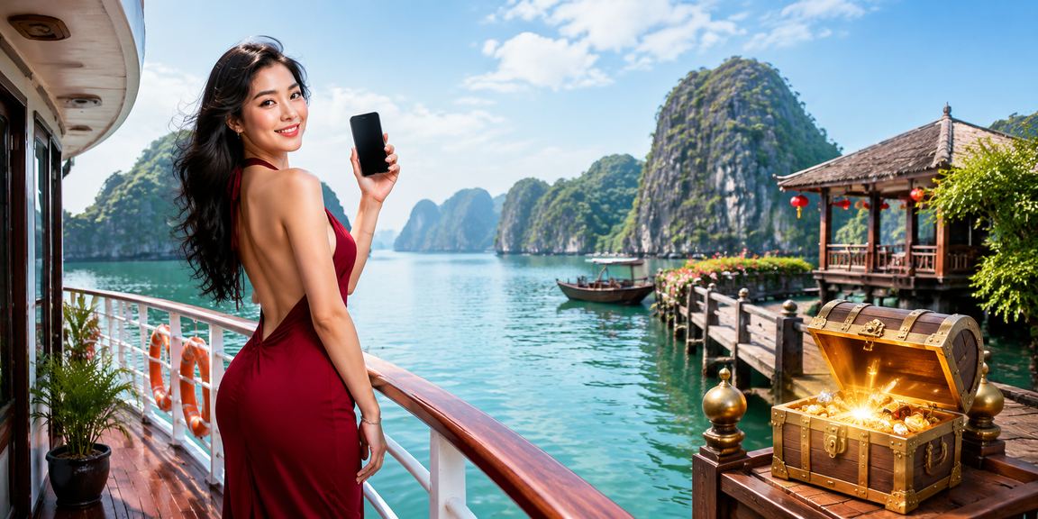 Người dùng Việt Nam trải nghiệm casino trên di động tại vịnh Hạ Long